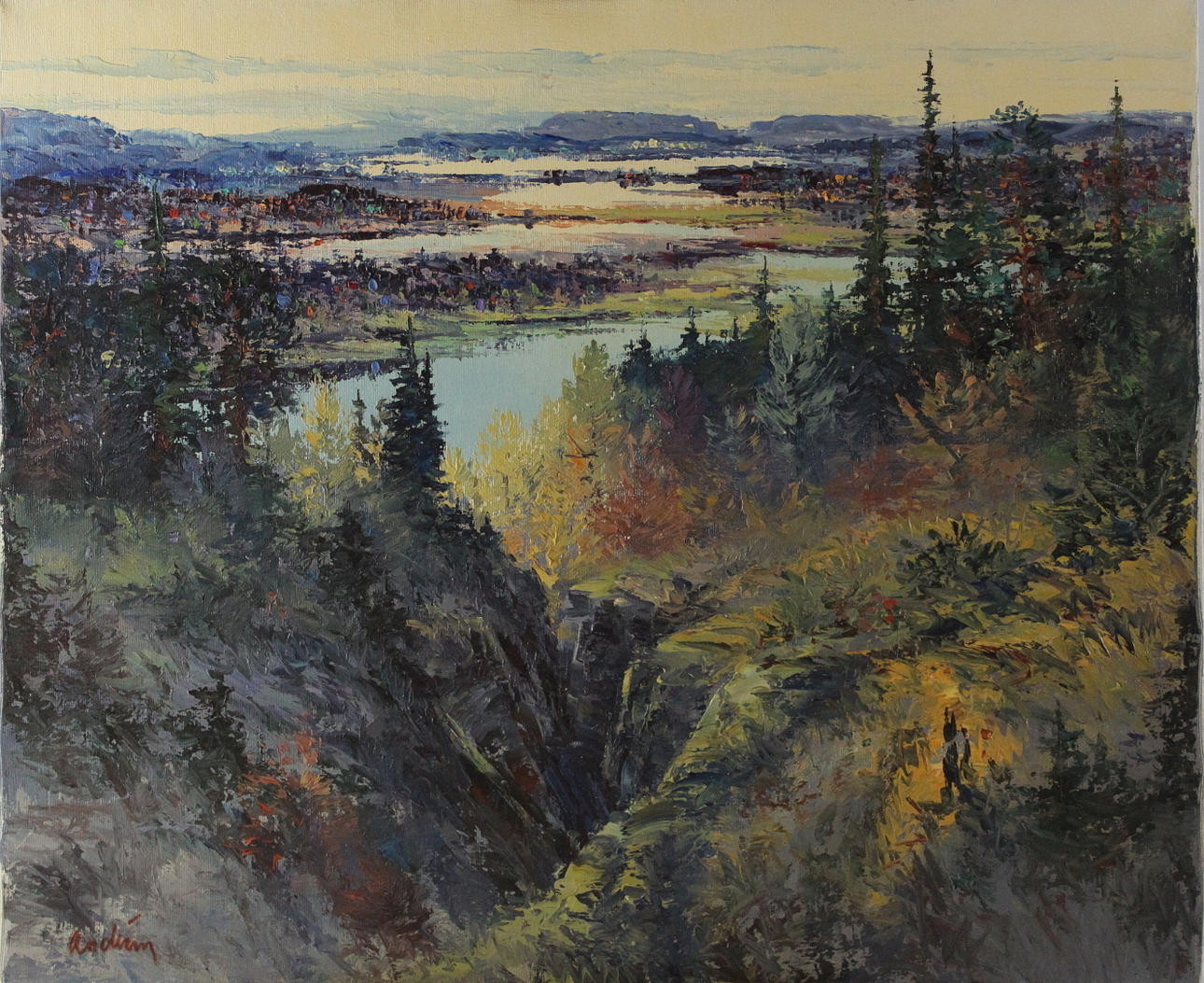 BENGT ANDREN. olja på duk, utsikt från kråkåsen, signerad.