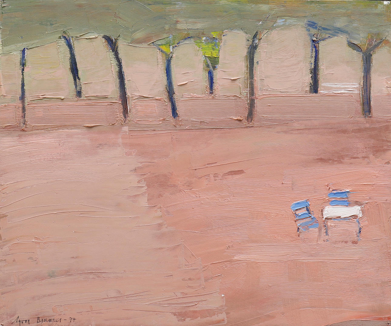 EYVOR BRUNNER. STOLE, BORD, TRÆGRÆN.