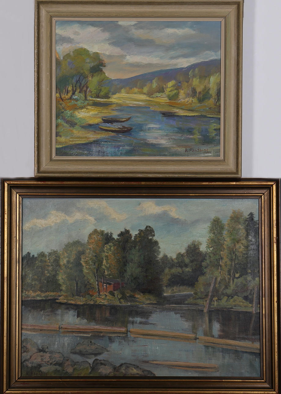 A Collection ART 2 pcs, including Flodin and Fontiner.