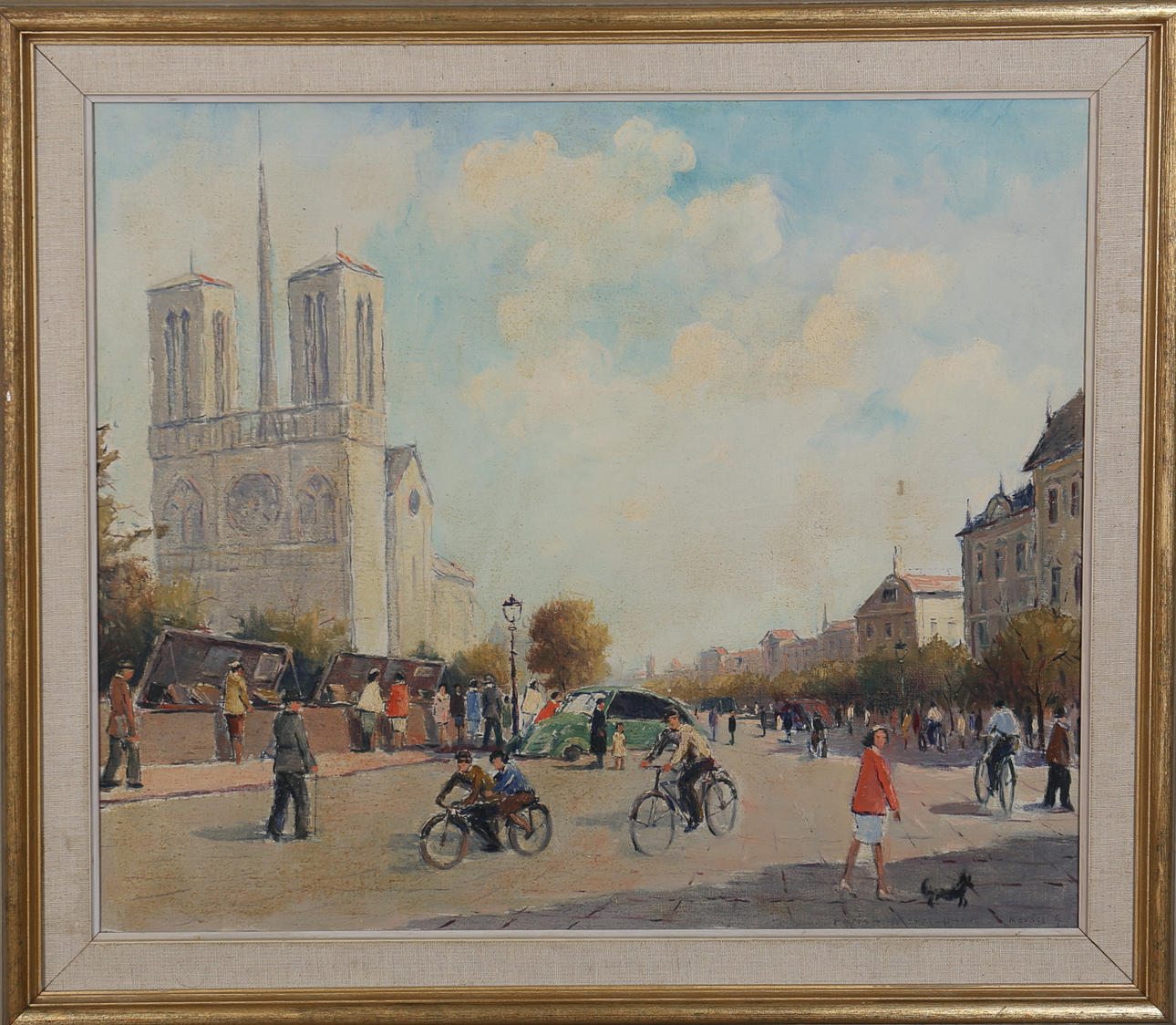 GEORGE KOVACS. Gatubild från Paris. Olja på duk Signerad Kovacs.