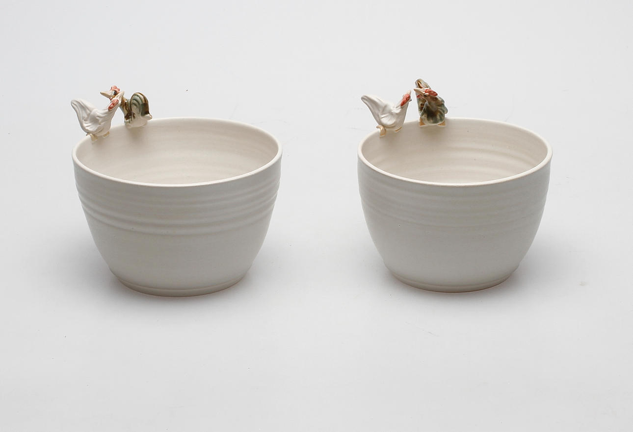 SKÅLAR, 2 st, keramik, Jutta Björkqvist, 1900/2000-tal.