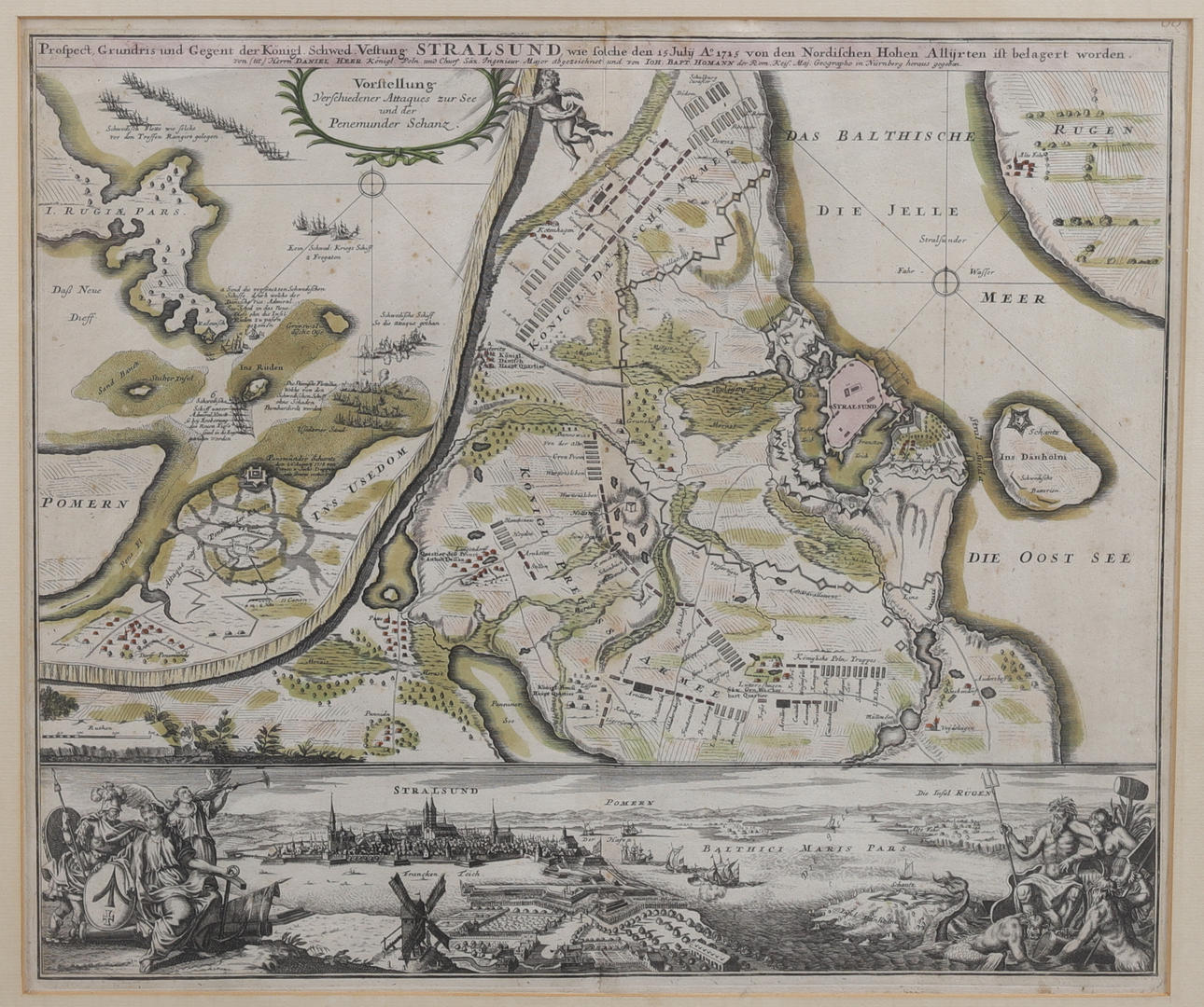 KARTE, Stralsund, 1715.