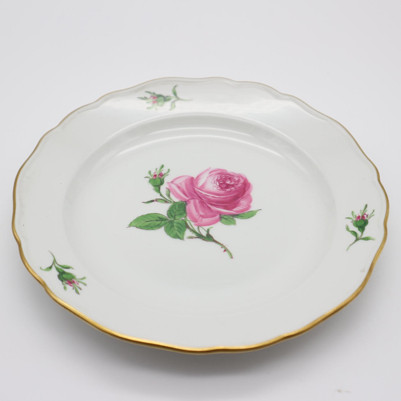 MEISSEN KUCHENTELLER ROSA ROSE.