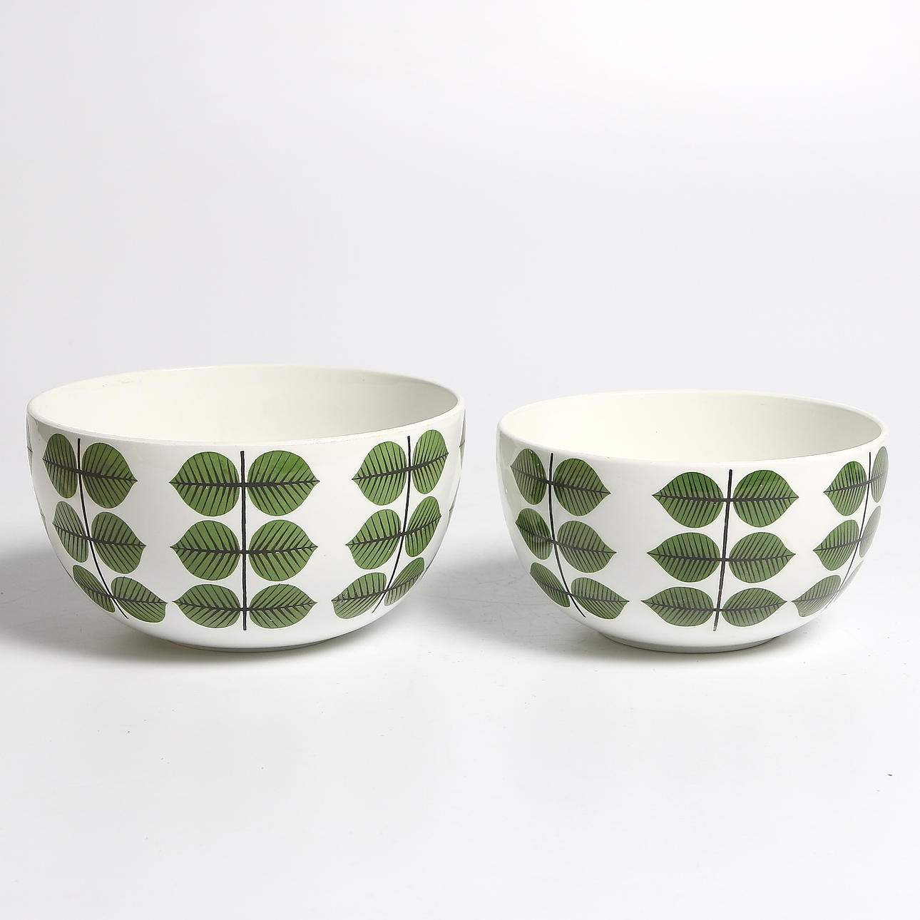 SKÅLAR, 2 st, flintgods, " Berså", Stig Lindberg, Gustavsberg, 1950-tal.