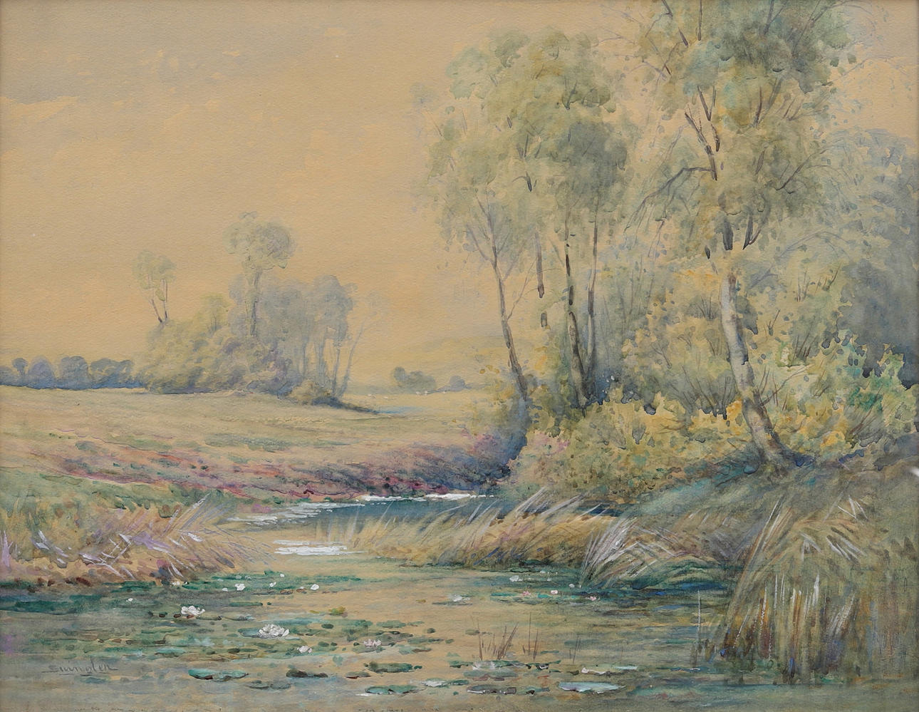 JOHN FRANK SWINGLER. Watercolor, signed.