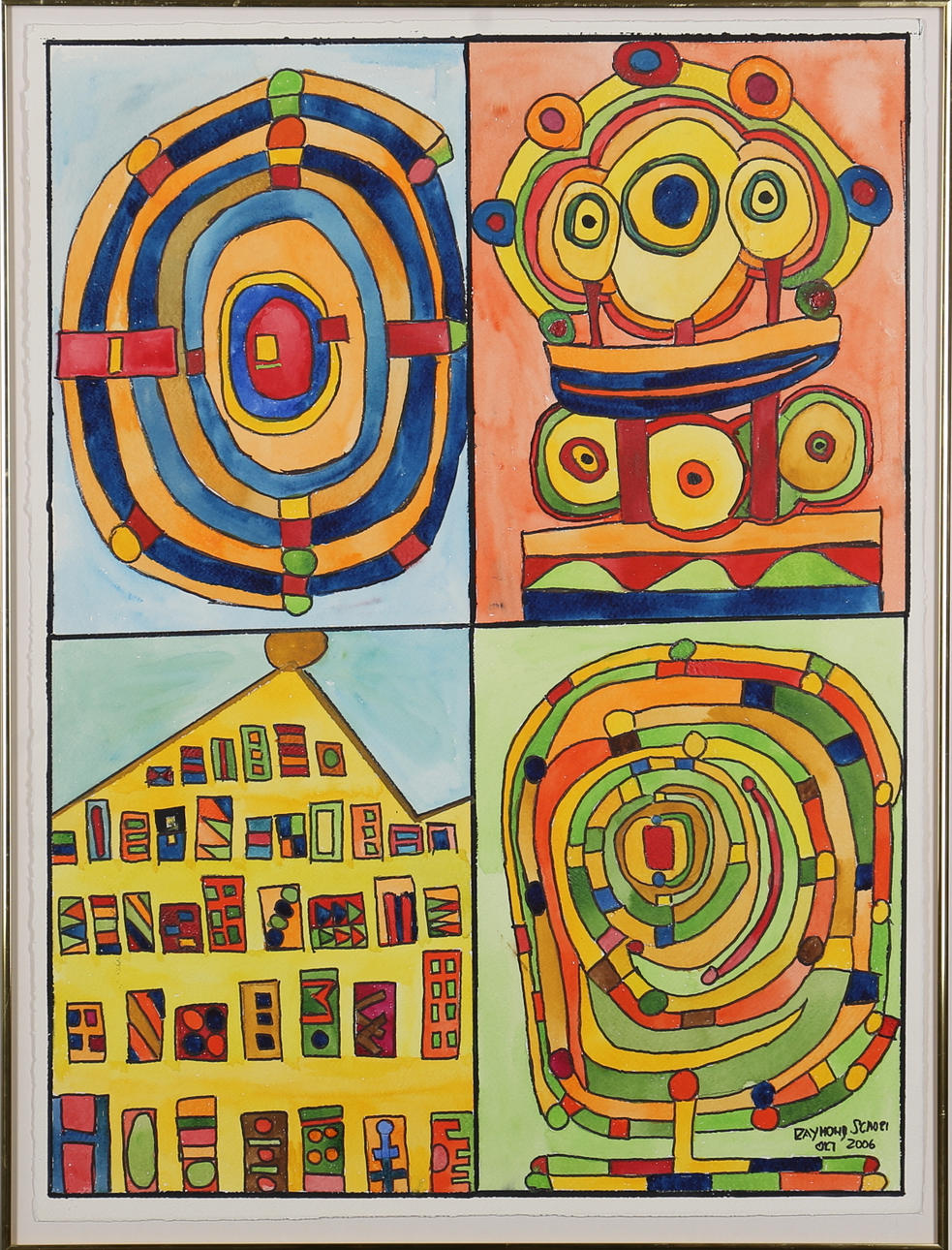 RAYMOND SCHORI. Blandteknik. Komposition. Signerad Raymond Schori. Daterad Okt 2006.