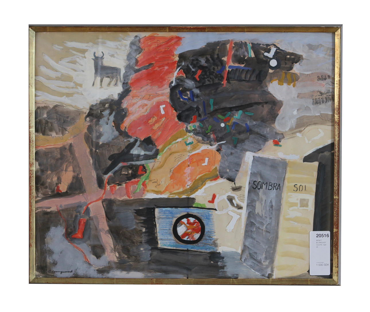 BENGT BLOMQUIST. Gouche, sign.