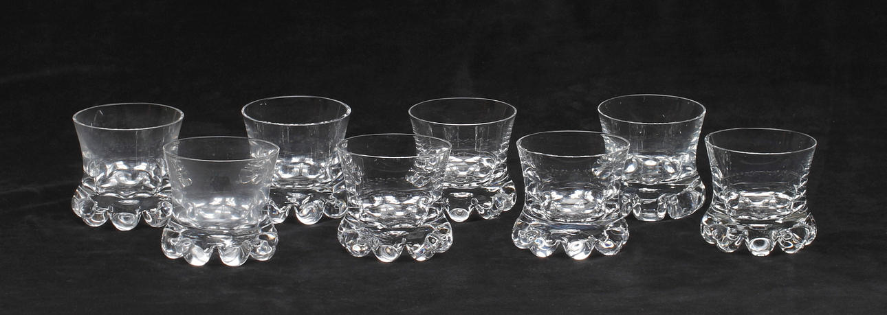 WHISKEYGLAS, 8 st, "Buster", Göran Wärff, Kosta Boda.