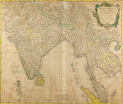 KOPPARGRAVYR, Robert de Vaugondy Karta - Les Indes Orientales.
