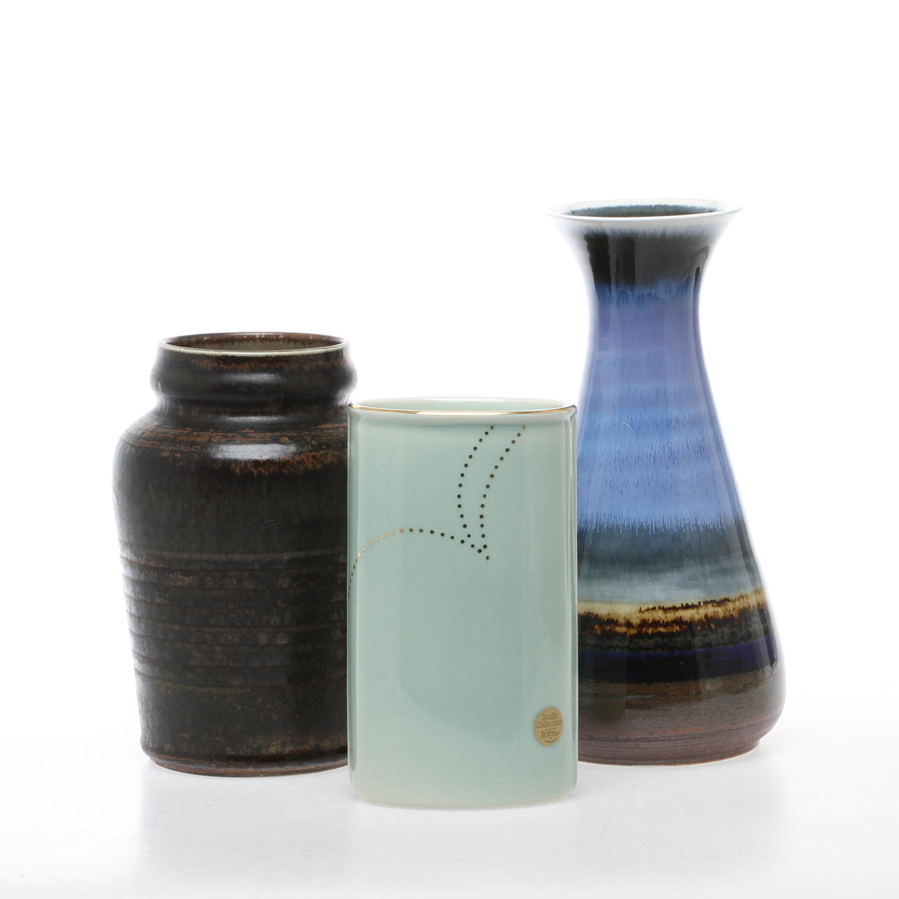 VASER, 3 st, Stålhane, Hörnlund samt Gillberg. Rörstrand.