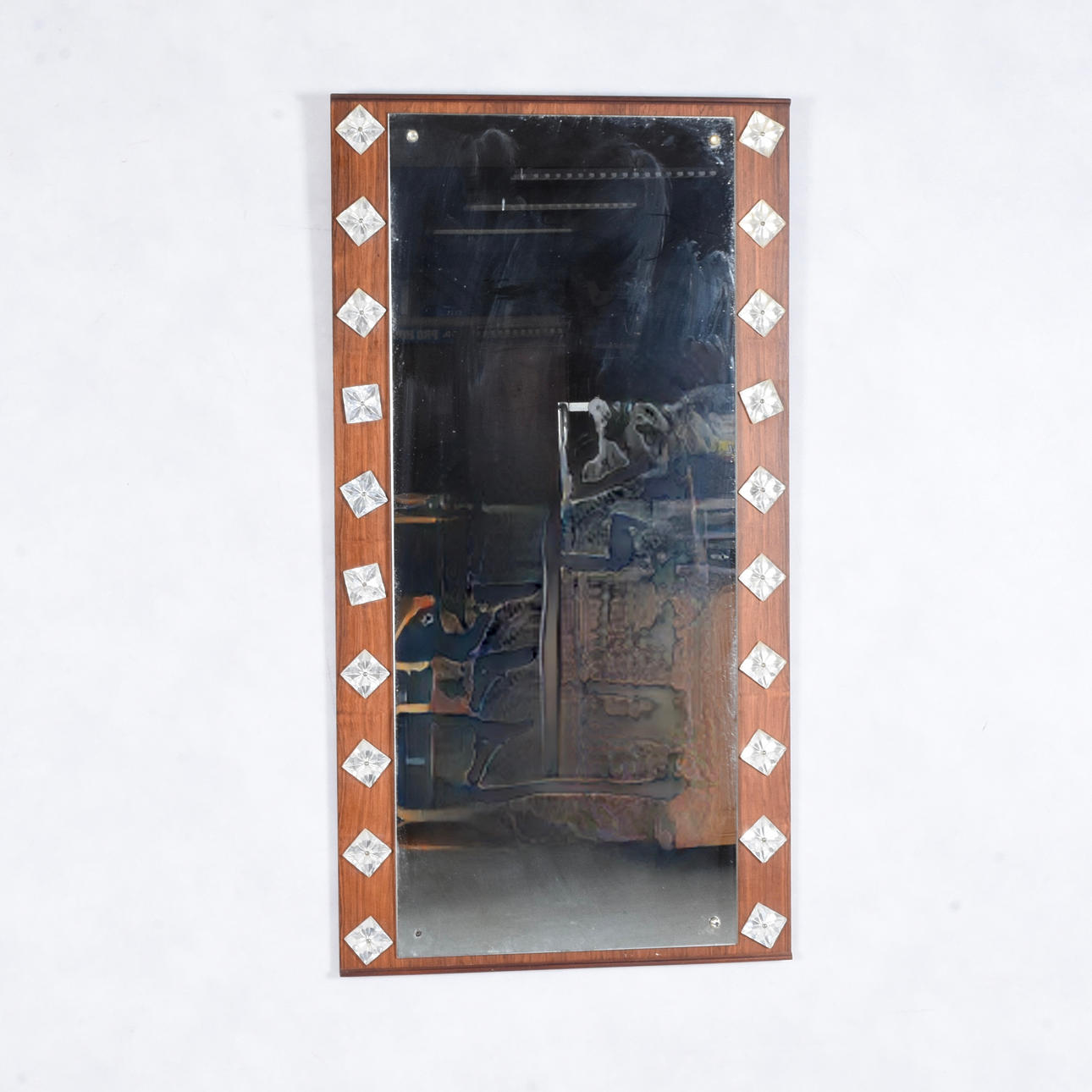 WALL MIRROR, Eric painter's glass, 1900s.