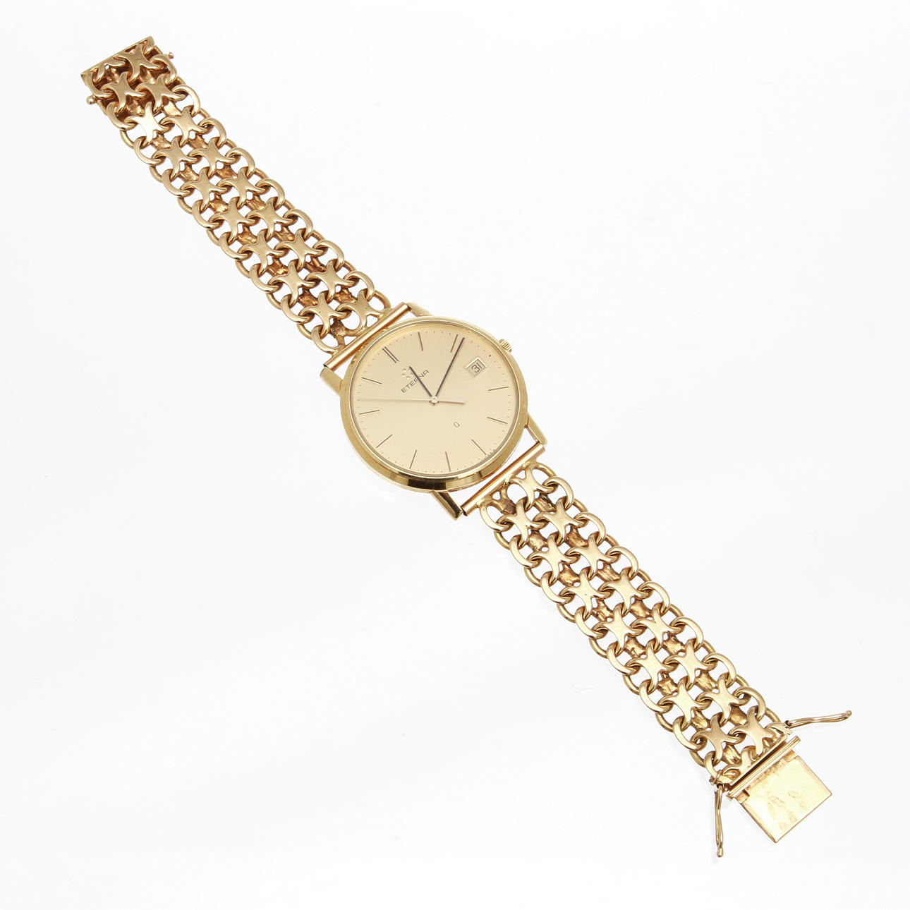 HERRUR, Eterna, Quartz, 18 k i ur och länk, totalvikt 66,3 g.