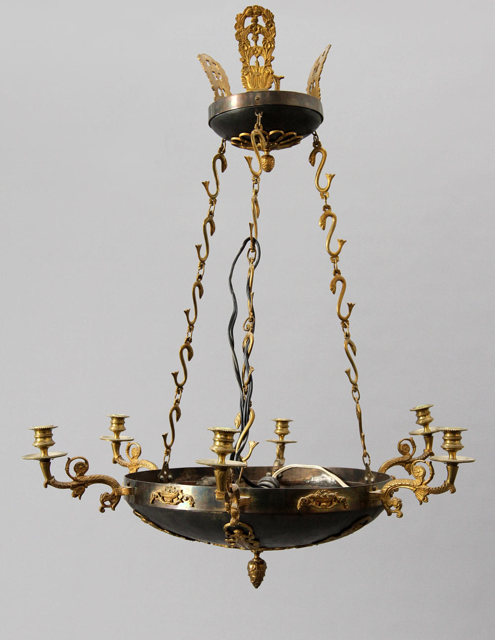 TAKAMPEL, empiresril, för 6 ljus, omkring 1900.