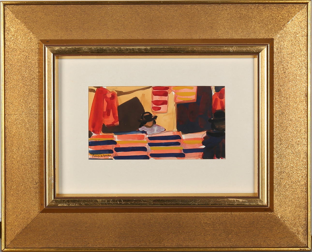 LARS NORMAN. (2) olja på pannå samt gouache, en signerad.