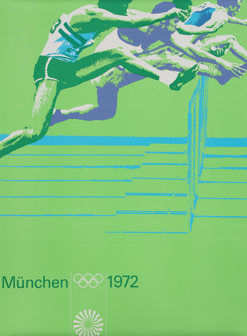 POSTER, 1972 Munich Olympics, hurdles.