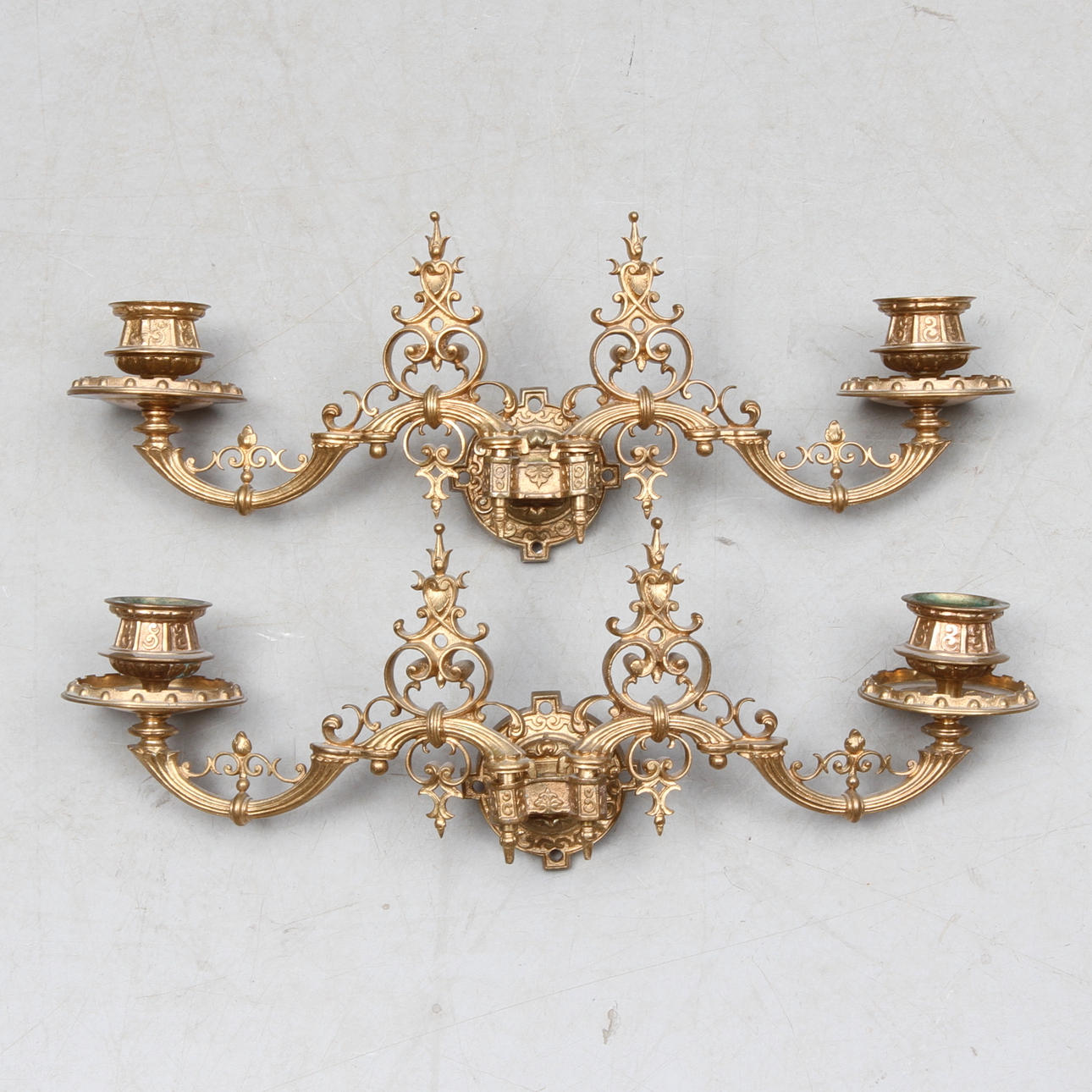 VÄGGLJUSSTAKAR 1 par, 1800/1900-tal.