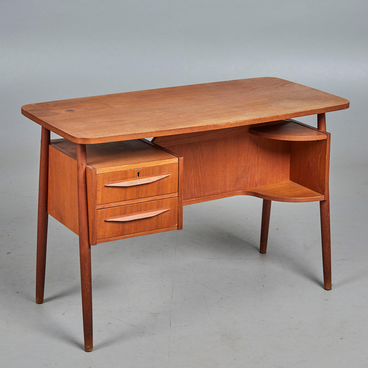 GUNNAR NIELSEN. Tibergaard, desk, teak, 1960s, Denmark.