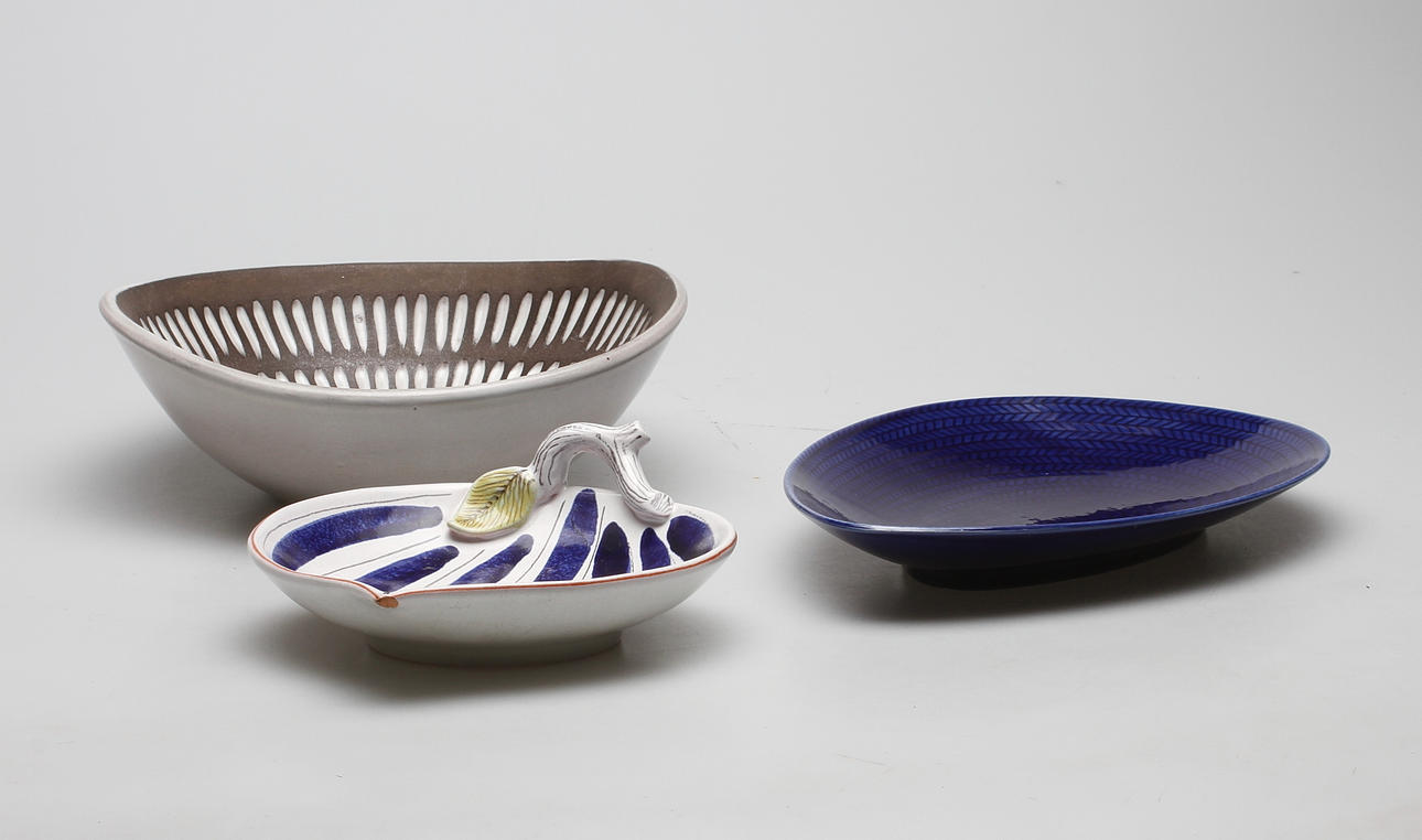 SKÅLAR, 3 st, keramik, Rörstrand, Gustavsberg och Ekeby.