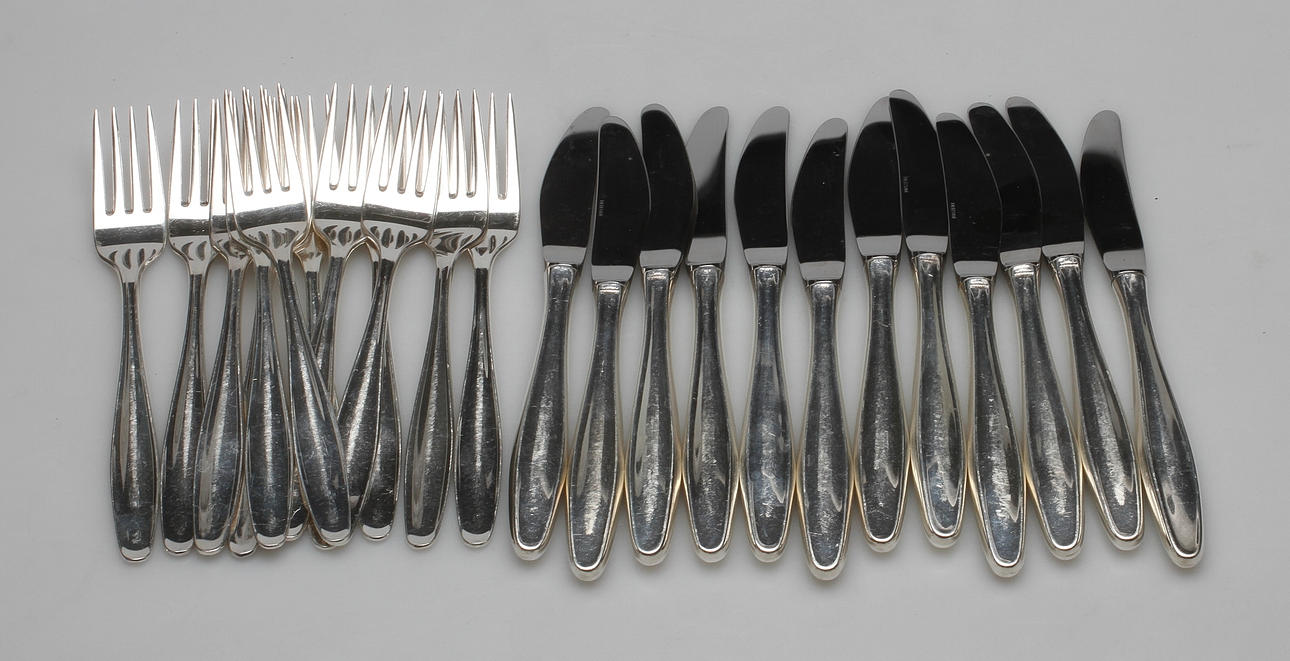 BESTICK, 24 delar, silver, David Andersen, Norge.