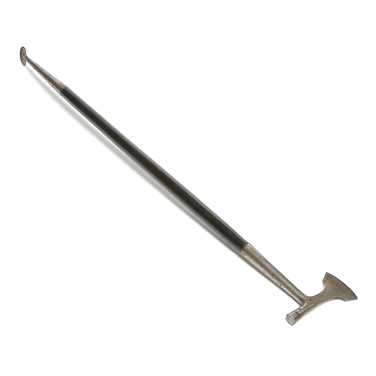 VANDRINGSSTAV / YXA, trä samt metall, 18/1900-tal.