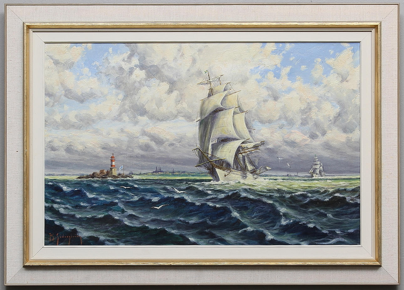 OIDENTIFIERAD KONSTNÄR. Olja på duk. Signerad H.J Söderström.