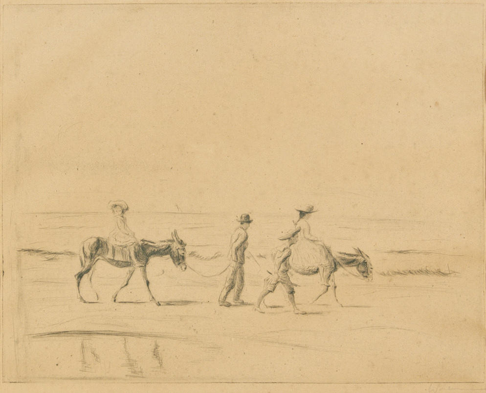 ETCHER OCH FÖREDRAGANDE, 1. 1900-TALETS HÄLFT. Strand scen.