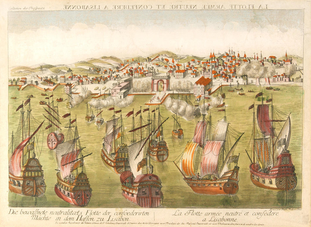 LEIZEL, BALTHASAR FREDERIK. - ”De konfedererade makternas väpnade neutralitet flotta i hamnen i Lissabon” -.