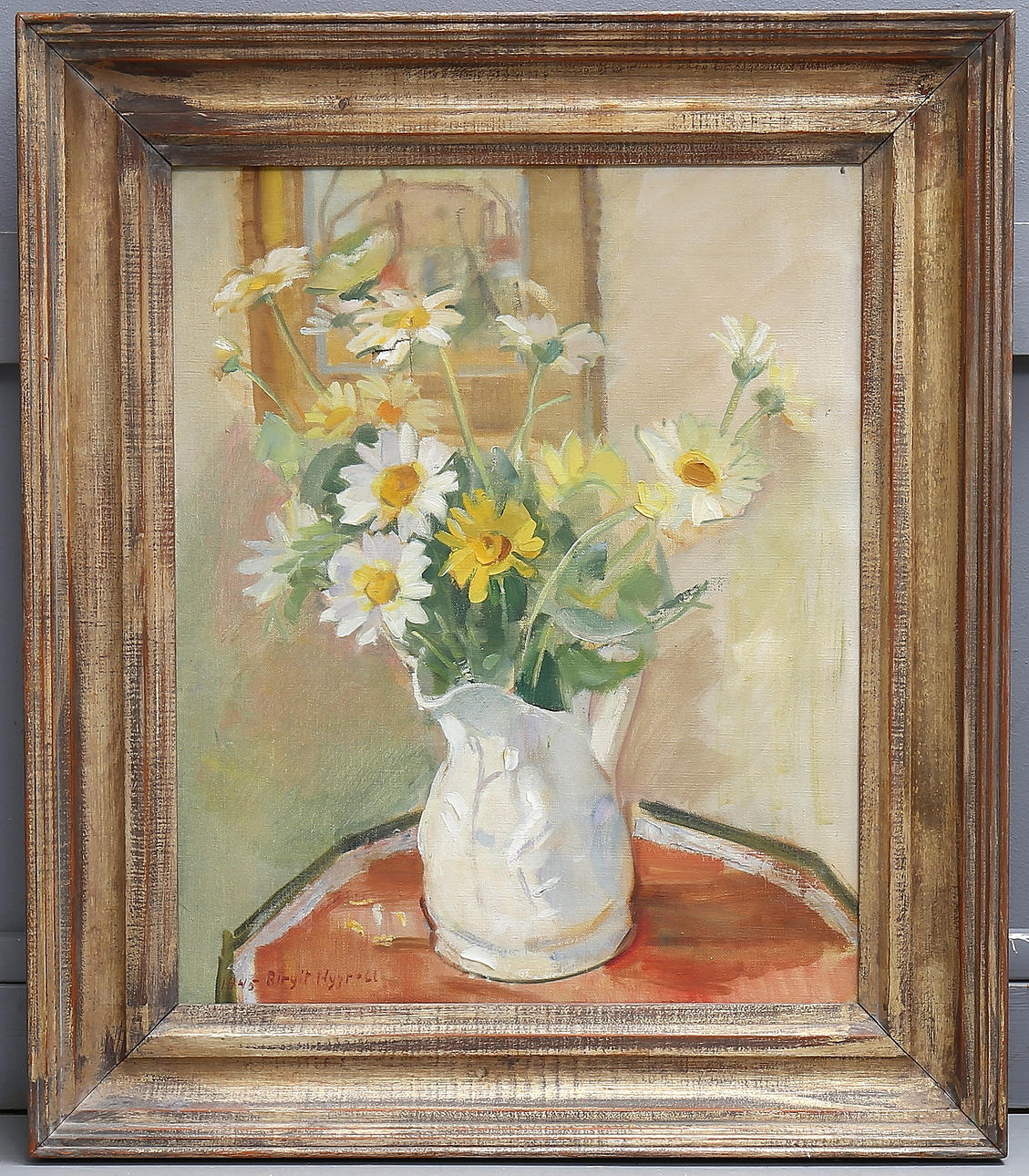 BIRGIT HYGRELL. Flower still life, oil on canvas, signed, dated 1945.