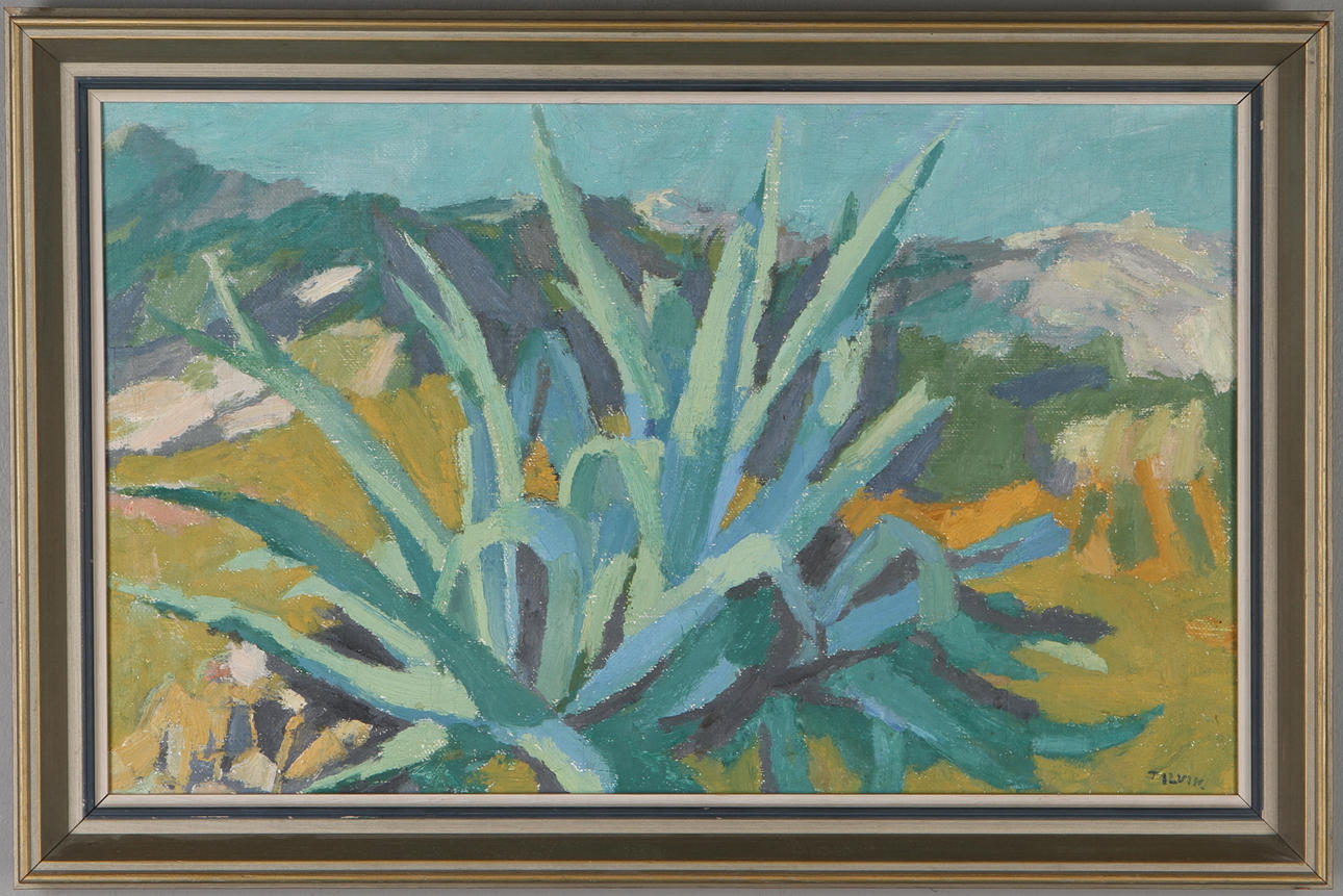 HERMAN TALVIK. Sydländsktlandskap, olja på duk, signerad.