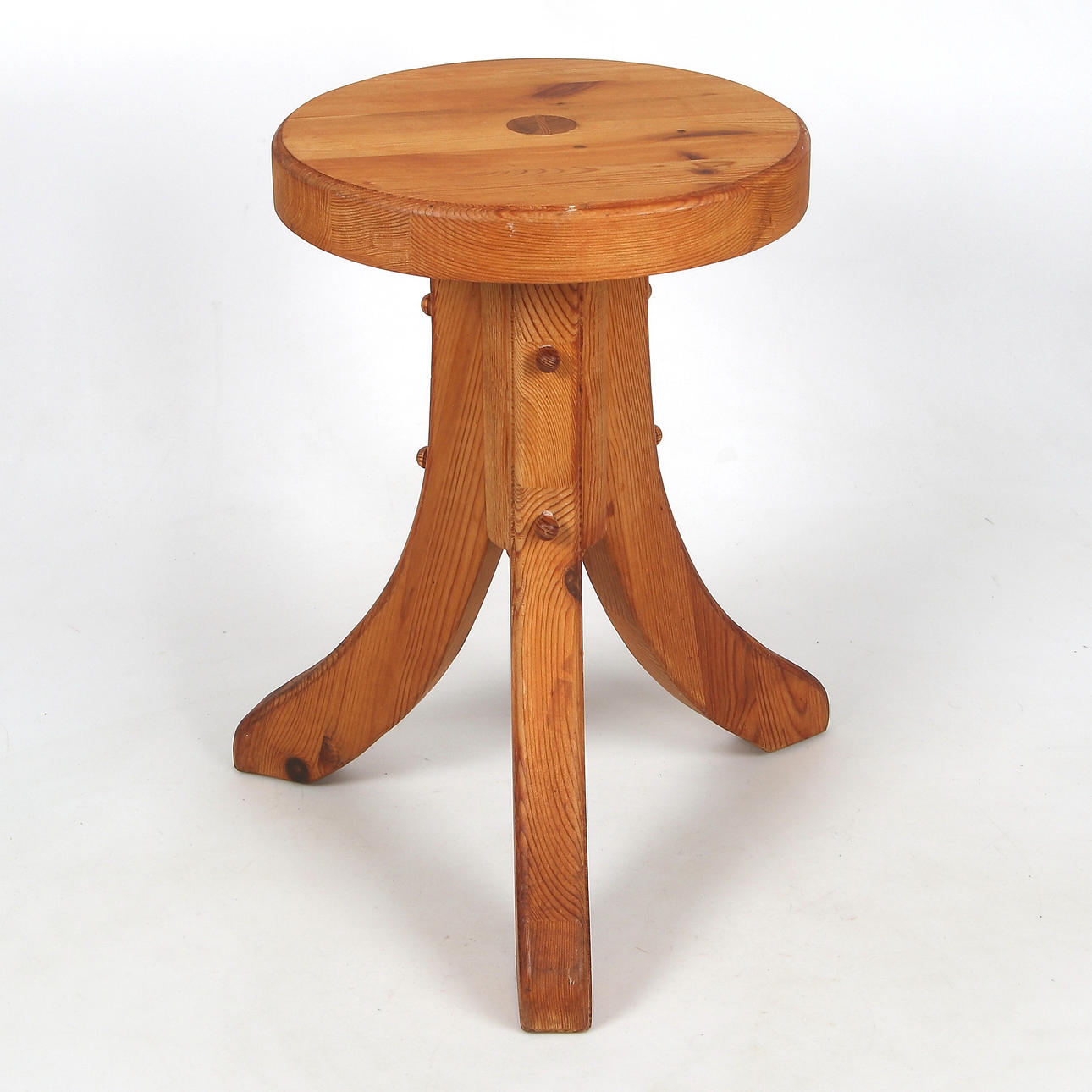 Stool, pine, late 20th century.