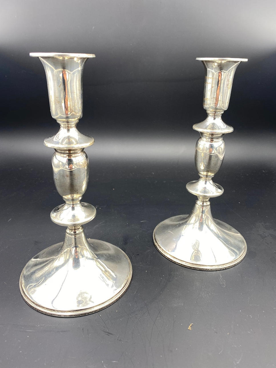 Viktat sterling, par ljusstakar, 925.