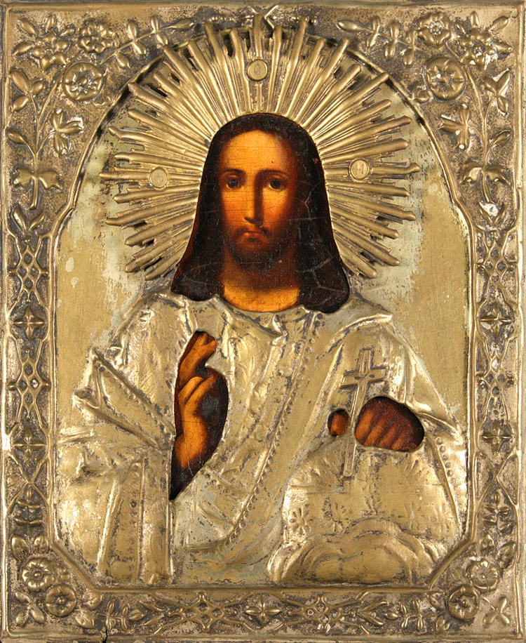 -IKONEN. - ”Jesus Frälsare” -. Ryssland, 1800-tal.