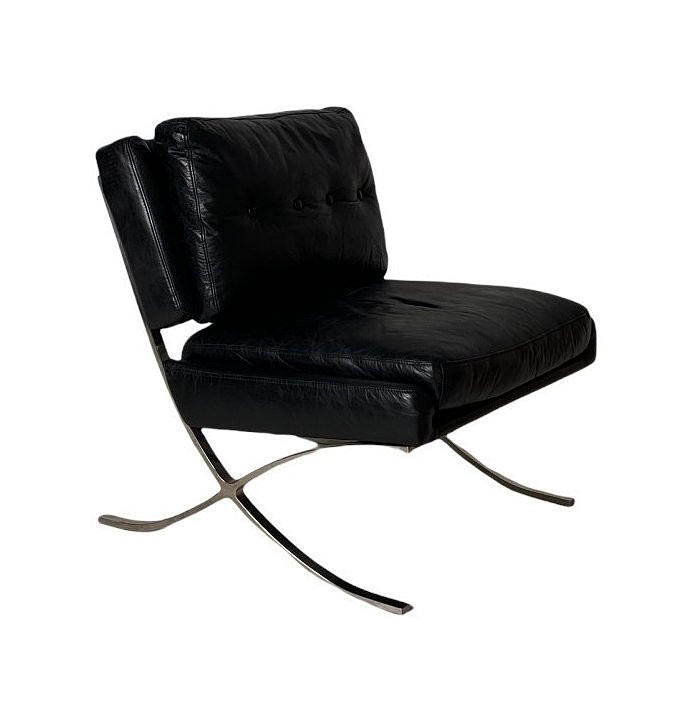 Butaca, años 60, cuero, negro.