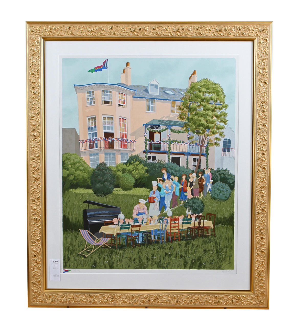 ULF GREDER. Trädgårdsfest. Färgserigrafi, 297/360, signerad.