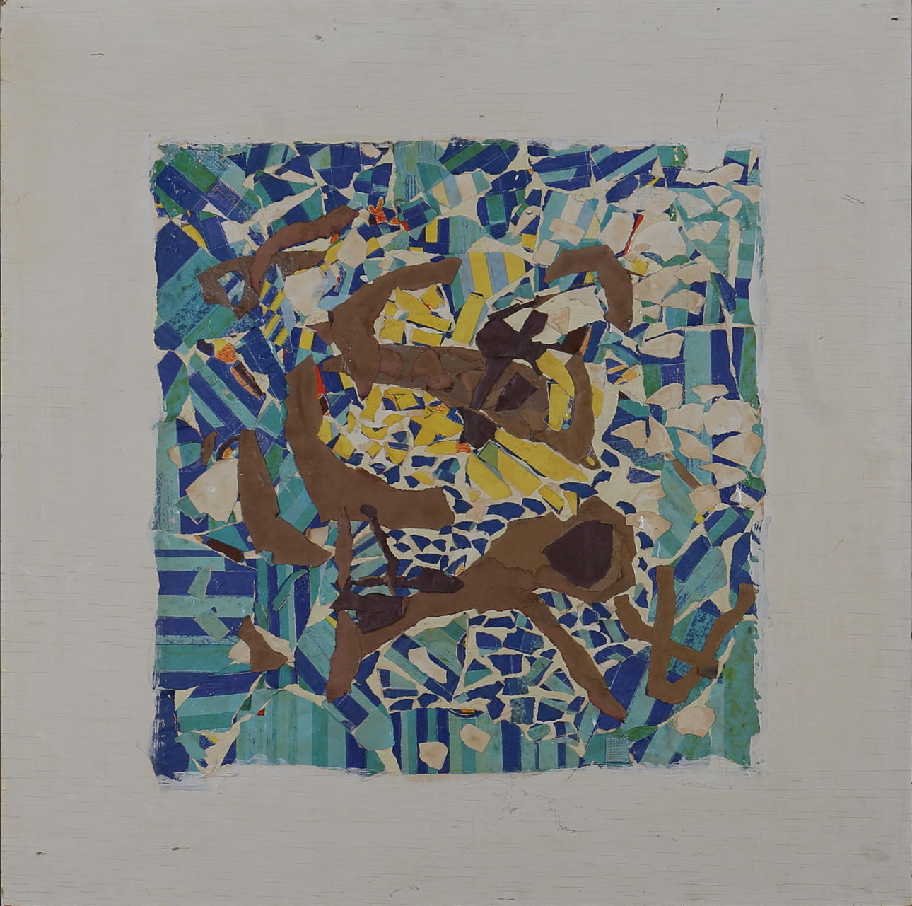 GÖSTA FOUGSTEDT. Collage på pannå. "Vår luft".