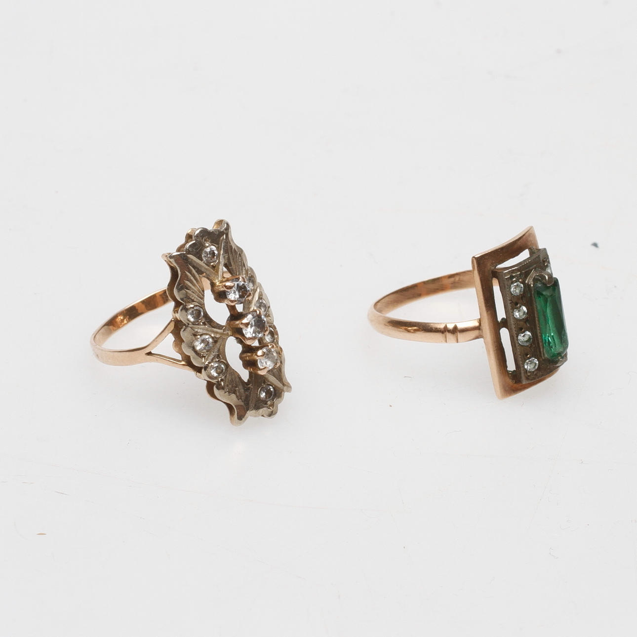 RINGAR, 2 st, 14k guld, vikt ca 6 gr.