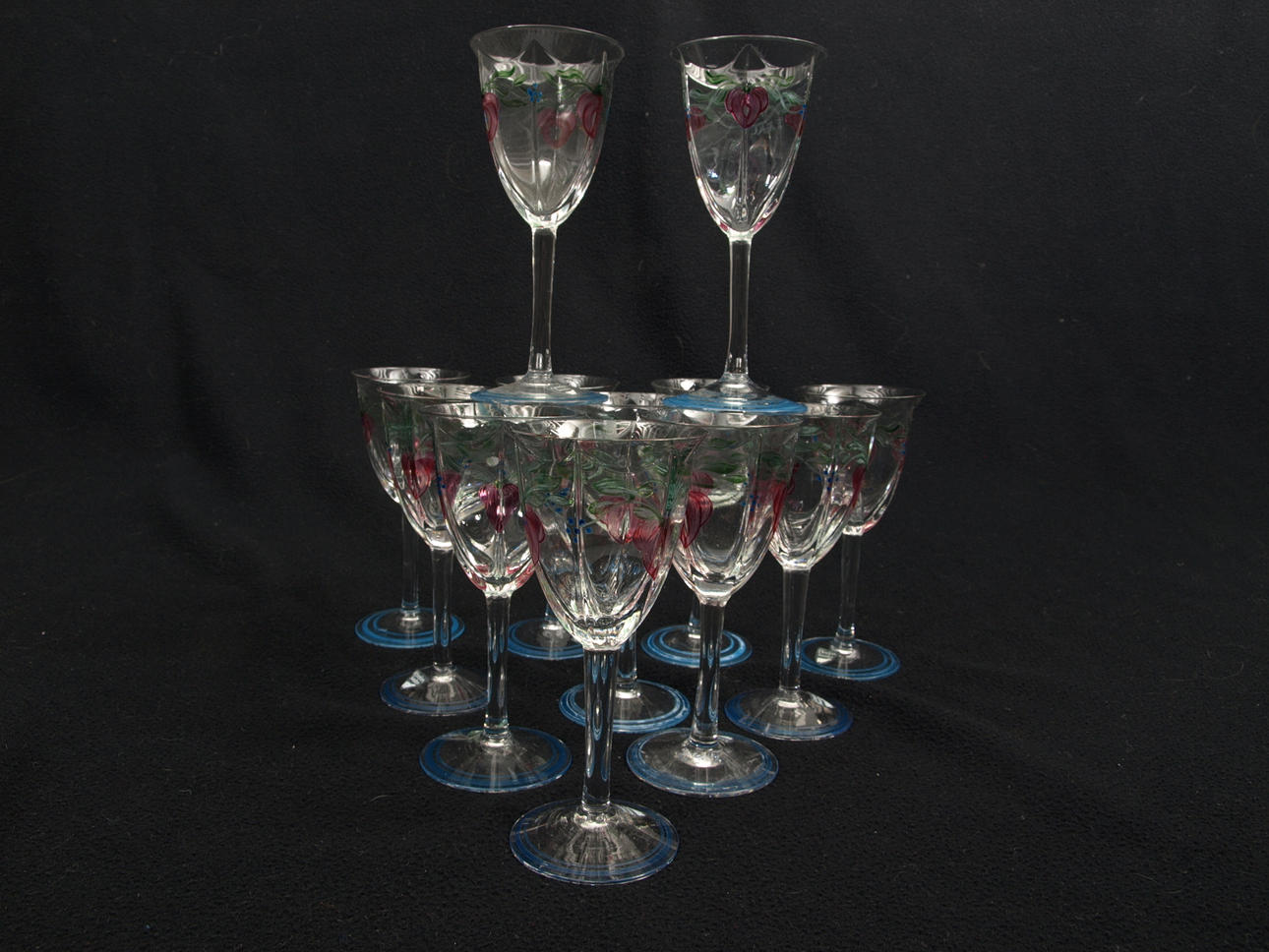 GLAS, 12 stycken, "Maja", Eva Englund, Orrefors.