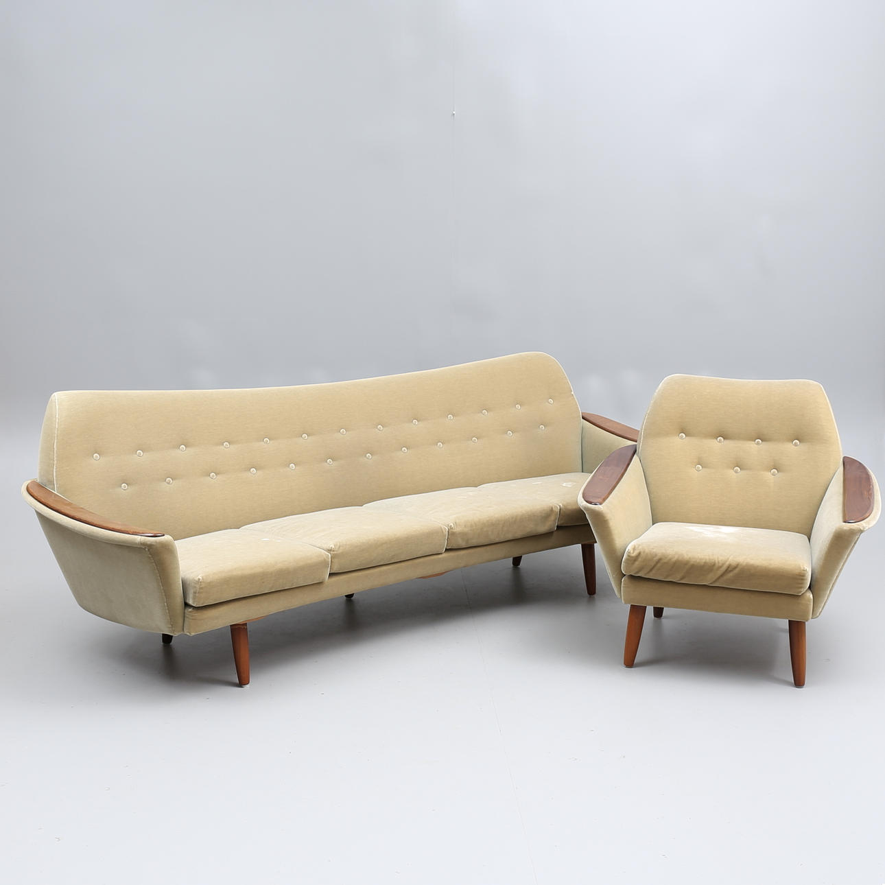 SOFFA samt FÅTÖLJ, Holm Fabriker AB, Virserum, 1950/1960-tal.