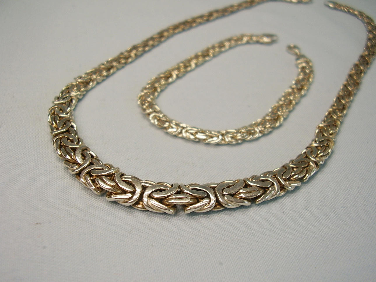 KONGE KÆDE OG ARMBÅND SØLV 925.