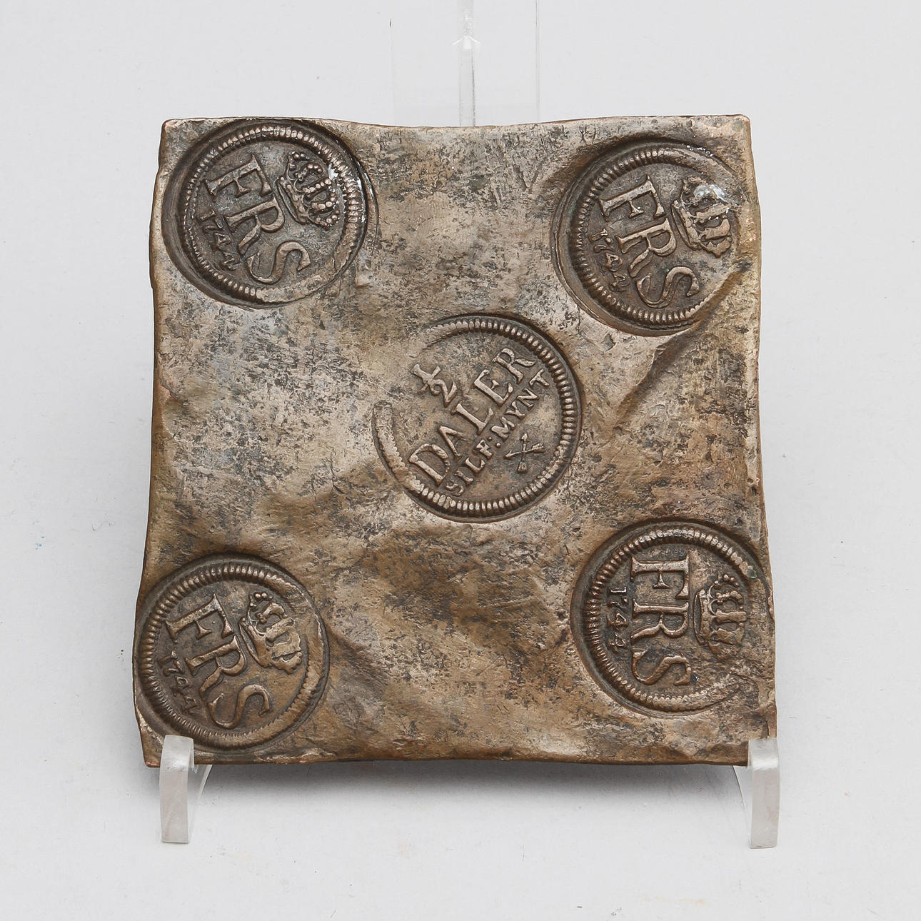 PLÅTMYNT, koppar, Fredrik I 1744.