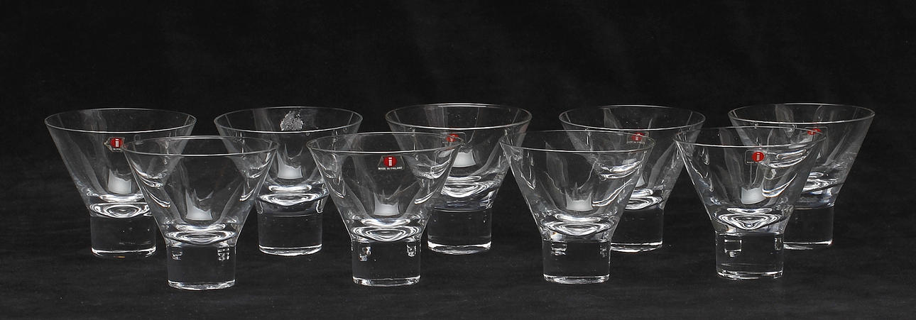 DRINKGLAS, 9 st. "Aarne" Iittala.
