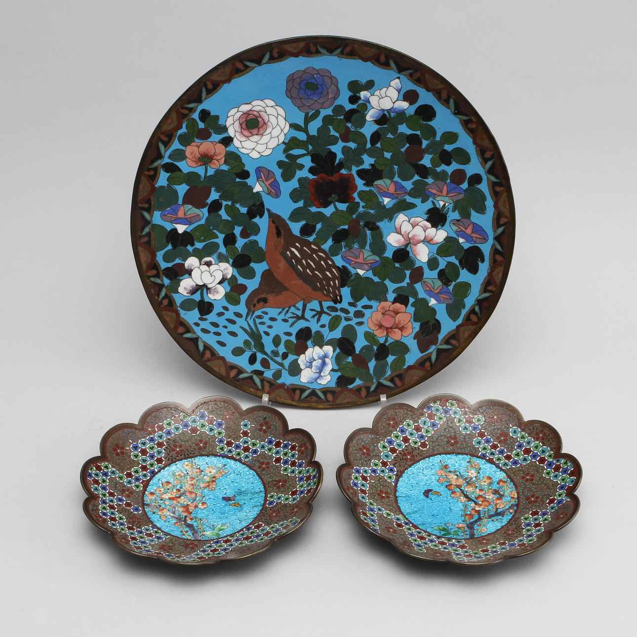 FAT, 2+1, cloisonné, Japan, 1800/1900-tal.