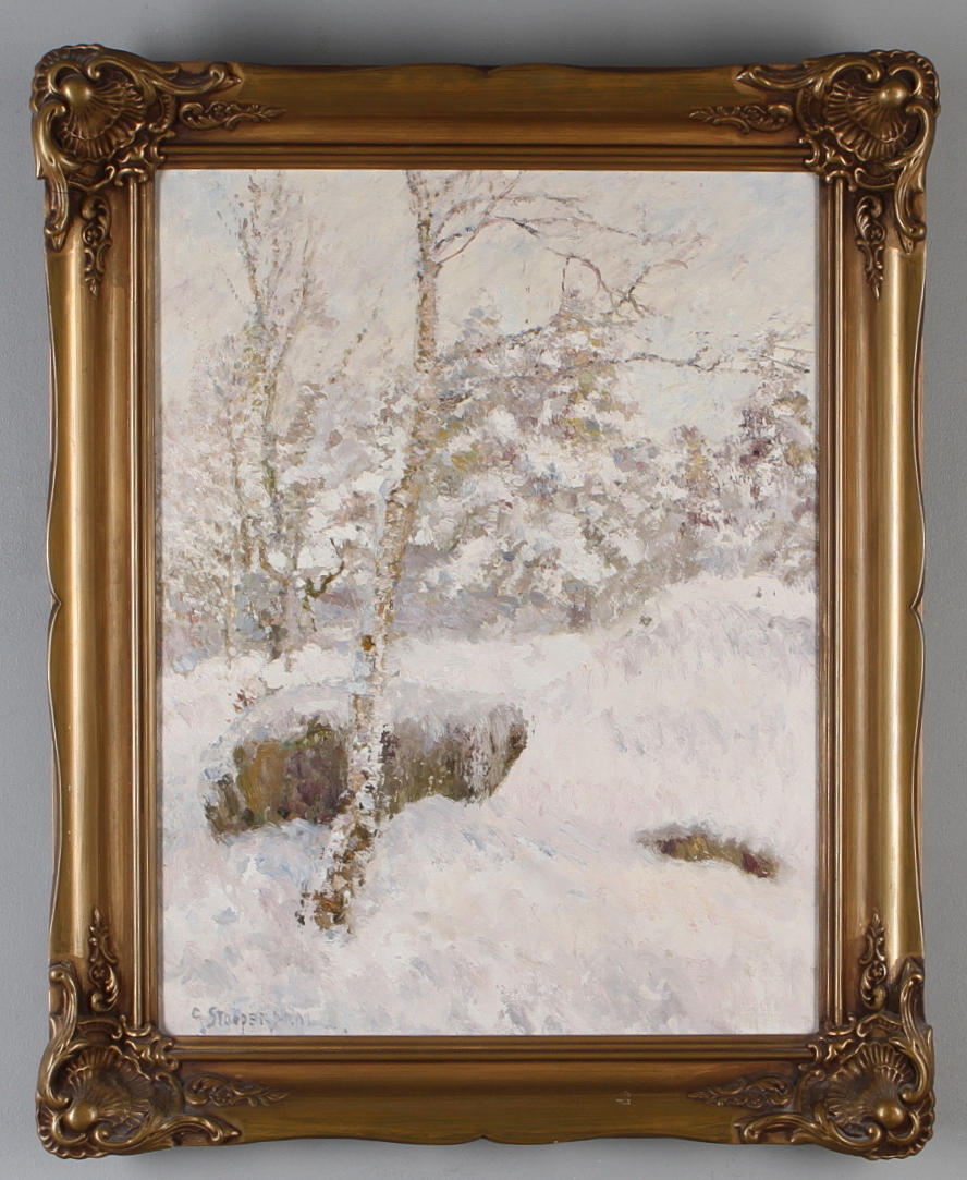 GEORG STOOPENDAHL. VInterlandskap, olja på duk, signerad.