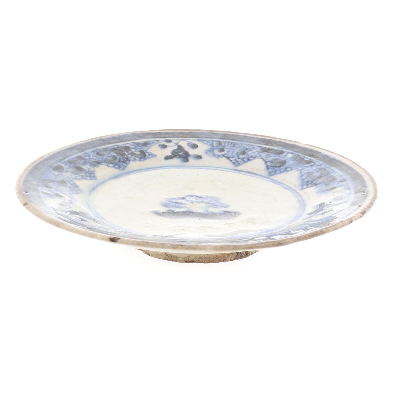 A PERSIAN 'FRIT WARE' BLUE AND WHITE DISH, SAFAVID PERIOD. Ceramics ...