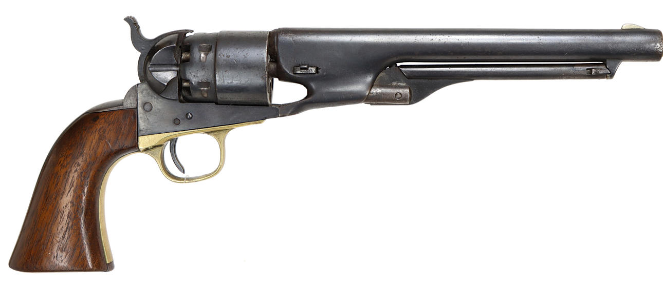 REVOLVER BLOCK LOCK, Single Action, marca Colt, modelo 1860 Army, calibre .44 Pólvora negra, número de pedido 118212.
