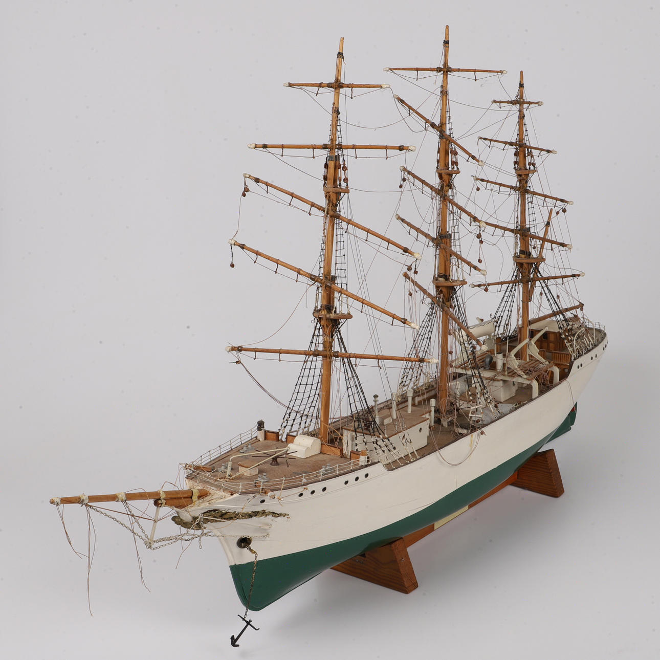SHIP MODEL, "Danmark", 1932, three-masted.