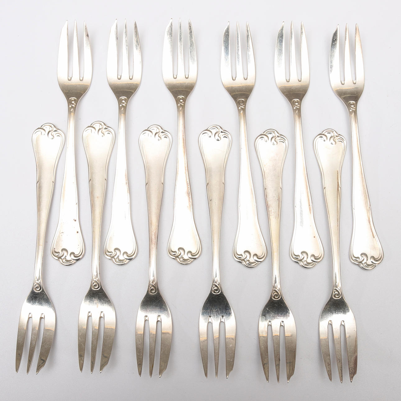 DESSERT FORKS, 12 pcs, silver, ''Symfoni'', MEMA.