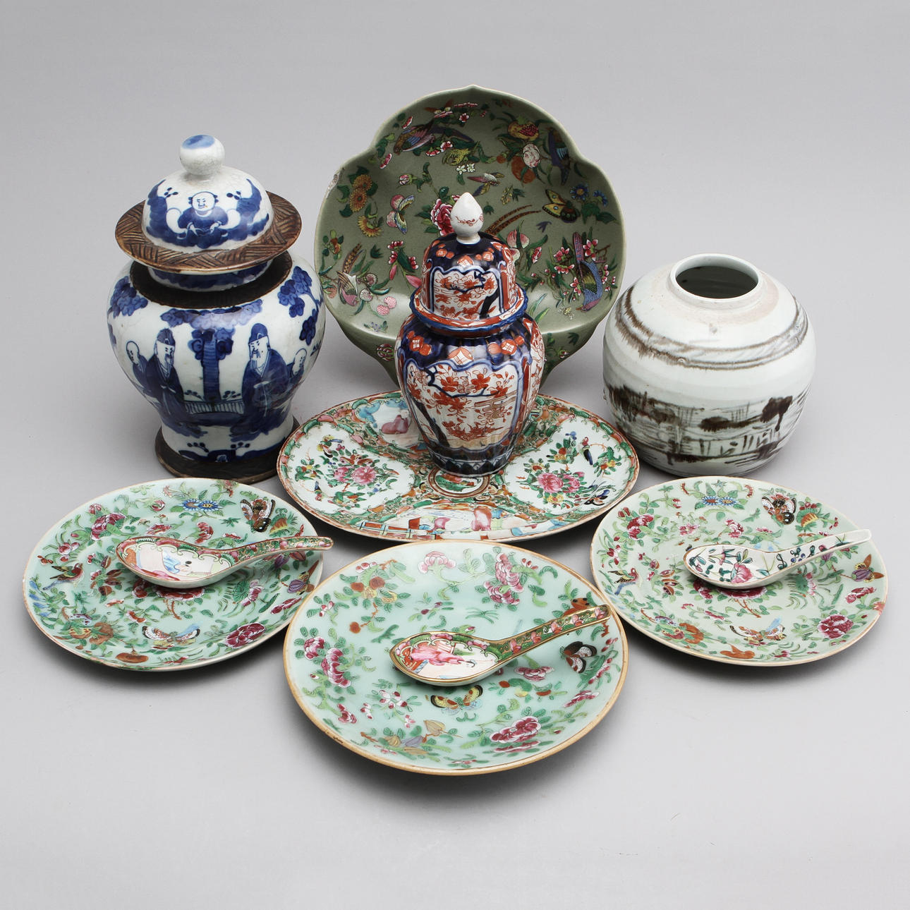 PORSLIN, 11 delar, Kina 18/1900-tal.