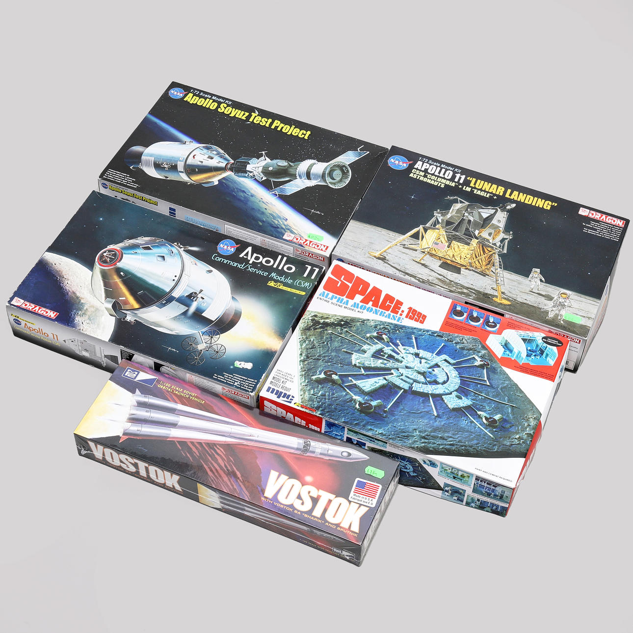 APOLLO, VOSTOK etc., MODEL KIT, 5 pcs, original boxes.