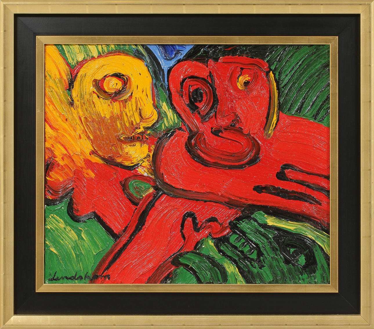 BENGT LINDSTRÖM (1925-2008). "Lek i gryningen" 1972. Olja på duk.